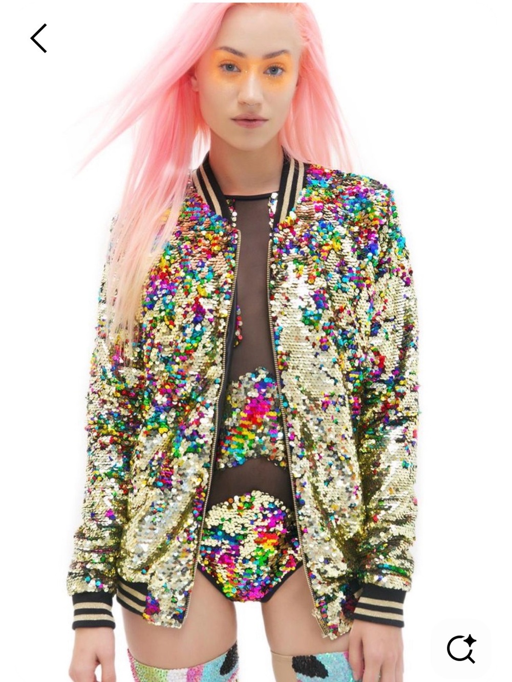 Jaded London Festival Sequin Bomber Jacket